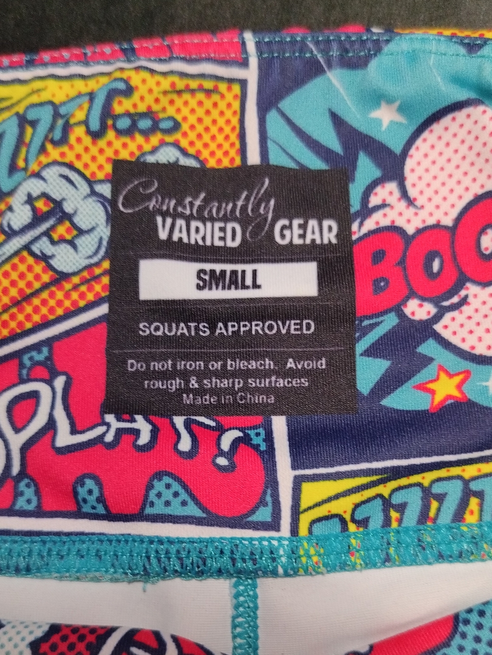 Constantly Varied Wear Workout Leggings Colorful Comic Book Print - Small - Picture 3 of 9